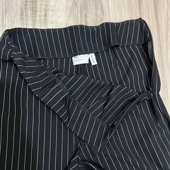 ASOS DESIGN Women’s Tailored Slim Pinstripe Pants Size 2 Side Zip Slit & Raw Hem - Picture 10 of 13